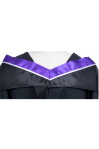 自製理工大學工商管理學士畢業袍 黑色方形畢業帽 紫色肩帶披肩 學士畢業袍製衣廠DA222